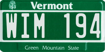 VT license plate WIM194