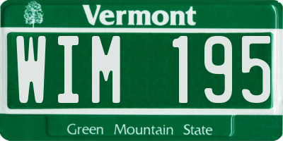 VT license plate WIM195