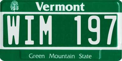 VT license plate WIM197