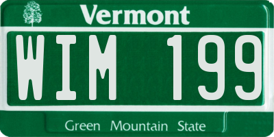 VT license plate WIM199