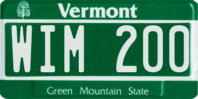 VT license plate WIM200