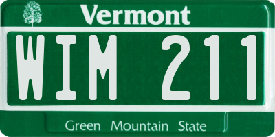 VT license plate WIM211