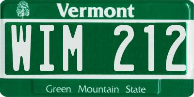 VT license plate WIM212