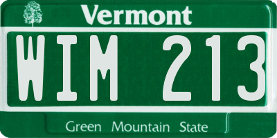 VT license plate WIM213