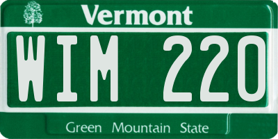 VT license plate WIM220