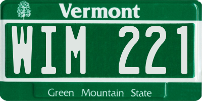 VT license plate WIM221