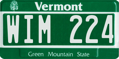 VT license plate WIM224