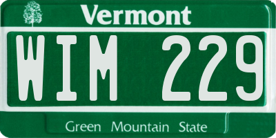VT license plate WIM229