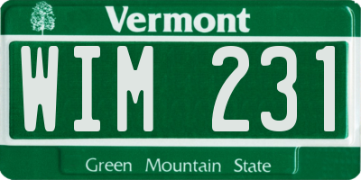 VT license plate WIM231