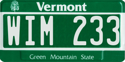 VT license plate WIM233