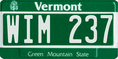 VT license plate WIM237