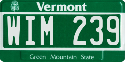 VT license plate WIM239