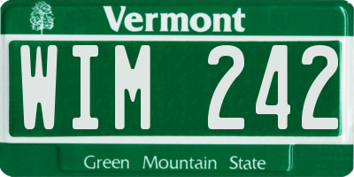VT license plate WIM242