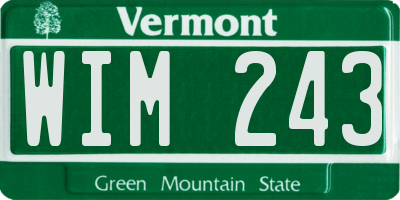 VT license plate WIM243