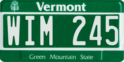 VT license plate WIM245