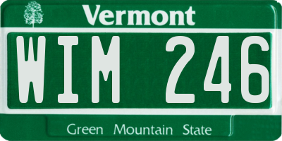 VT license plate WIM246