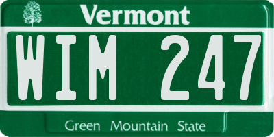 VT license plate WIM247
