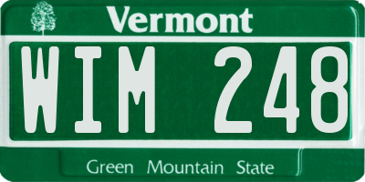 VT license plate WIM248
