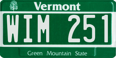 VT license plate WIM251