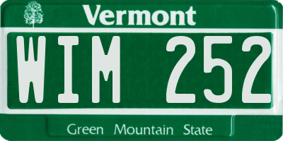 VT license plate WIM252