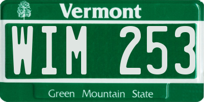 VT license plate WIM253
