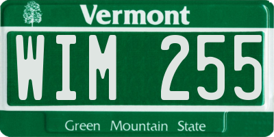 VT license plate WIM255