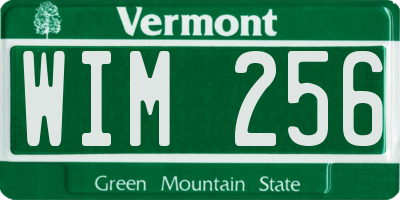 VT license plate WIM256