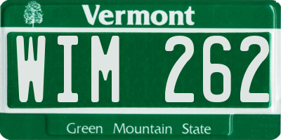 VT license plate WIM262