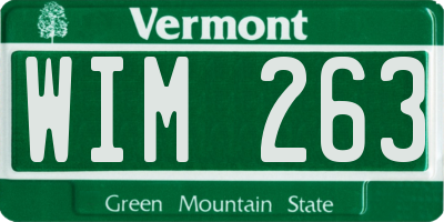 VT license plate WIM263
