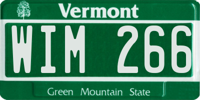 VT license plate WIM266