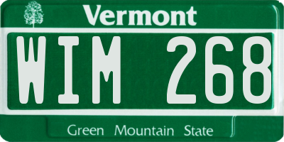 VT license plate WIM268