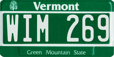 VT license plate WIM269