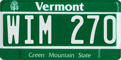 VT license plate WIM270