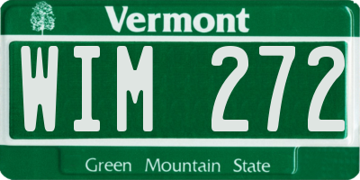 VT license plate WIM272