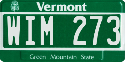 VT license plate WIM273