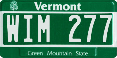 VT license plate WIM277