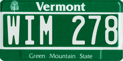 VT license plate WIM278