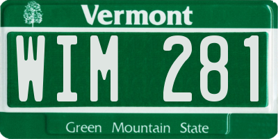 VT license plate WIM281