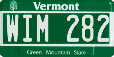 VT license plate WIM282