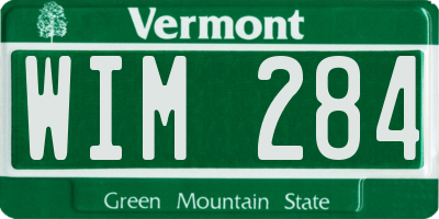 VT license plate WIM284
