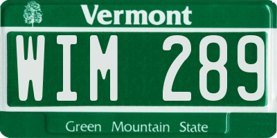 VT license plate WIM289