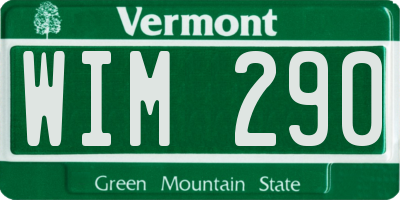 VT license plate WIM290