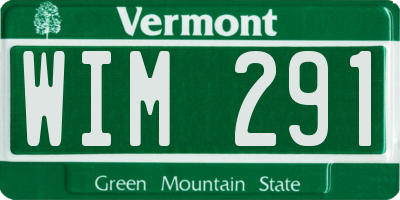 VT license plate WIM291