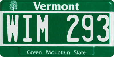 VT license plate WIM293