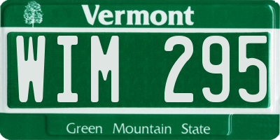 VT license plate WIM295
