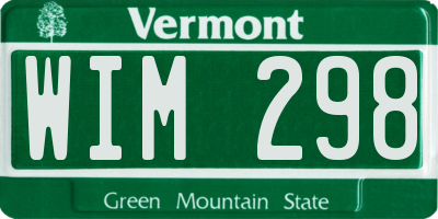 VT license plate WIM298