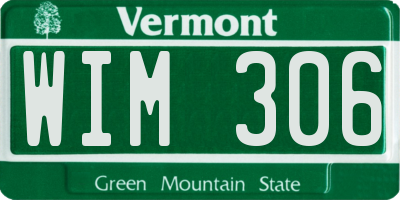 VT license plate WIM306