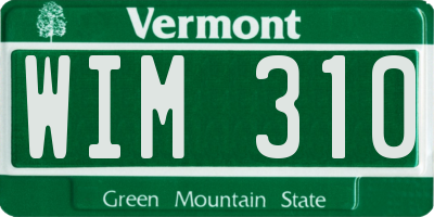 VT license plate WIM310