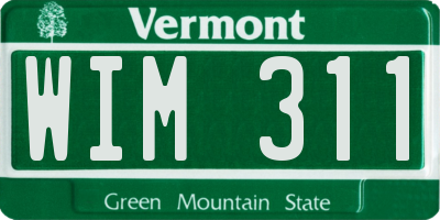 VT license plate WIM311