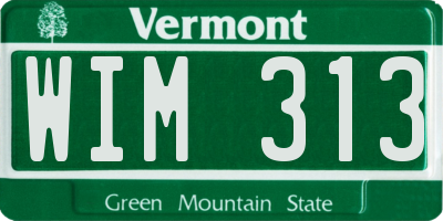 VT license plate WIM313